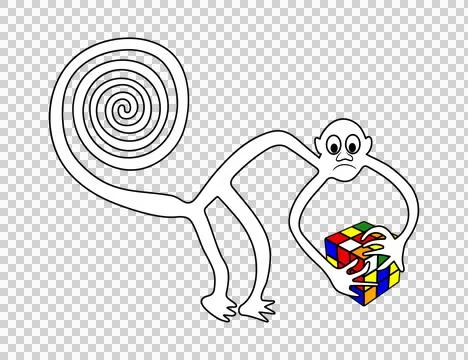 Geoglyph of the Monkey with puzzle イラスト素材