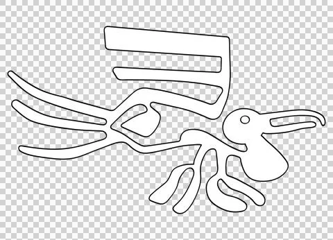 Geoglyph of the pelican from Nazca Stock Illustration