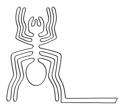 Geoglyph of the spider from Nazca Stock Illustration