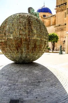 Geografia de la Memoria Sculpture in Elche , Alicante Stock Photos