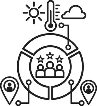 Geographic customer segmentation icon vector Stock Illustration