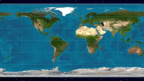 Geographic (equirectangular) world map p... | Stock Video | Pond5