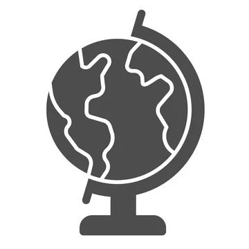 Geographic globe solid icon, education concept, globe sign on white background Stock Illustration