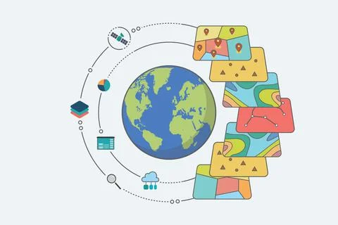 Geographic Information System Stock Illustration