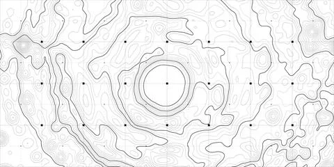 Geographic line map with elevation assignments Stock Illustration