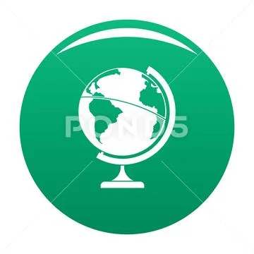 Geographic planet icon green Stock Illustration