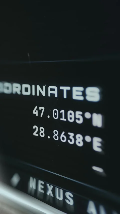 Geographic positioning coordinates displayed for location tracking Stock Footage 335487286