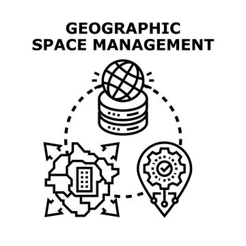 Geographic space managing conceptual vector illustration 스톡 일러스트