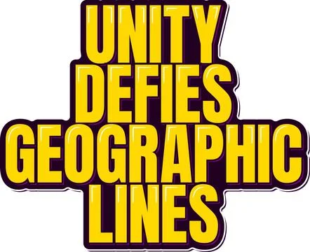 Geographic Unity Lettering Design Stock Illustration