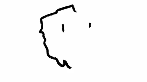 Geographical border of Republic of Poland hand drawn in black color on white Stock Footage 312207132