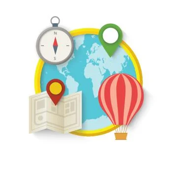 Geographical concept design 库存插图