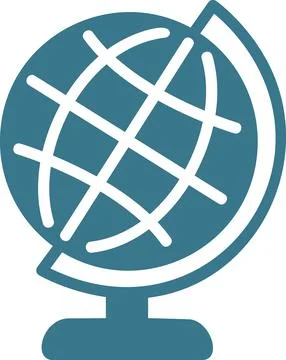 Geographical earth globe on stand model Stock Illustration