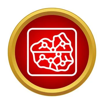 Geographical location network connections flat design icon Stock Illustration