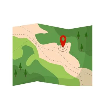 Geographical map of the area, exact geographical location, geolocation, vecto Ilustración de archivo
