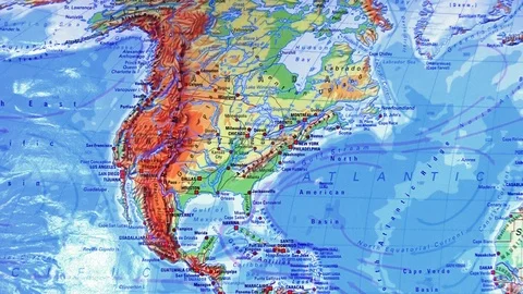 Geographical map with focus on the Washington area Stock Footage 103696444