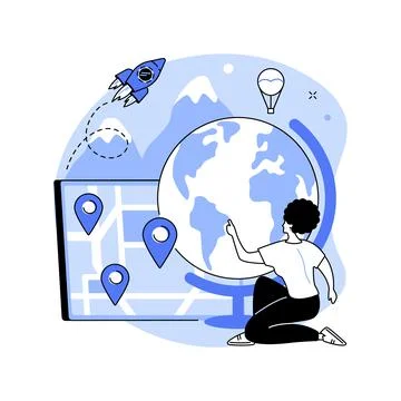 Geography abstract concept vector illustration. Stock Illustration