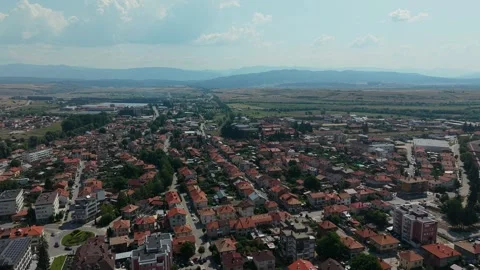 Geography and valley view of Razlog, Bulgaria Stock Footage 344057851