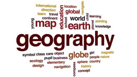 Geography animated word cloud, text design animation. Stock Footage 75766951