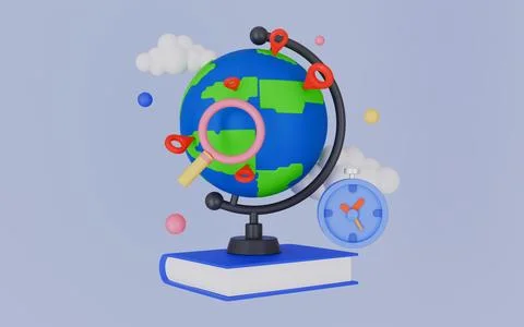Geography class icon, School subject geomorphology isolated on white background Stock Illustration