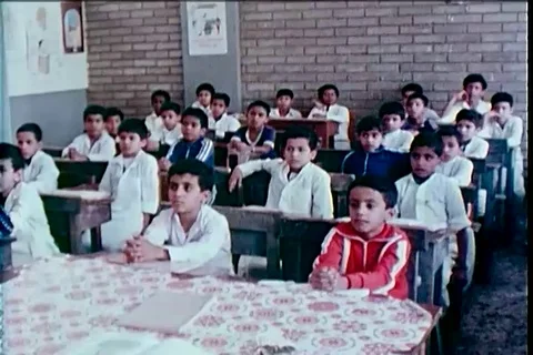Geography classes conducted at Al Falah school in Jeddah - 1980 Stock Footage 105749252