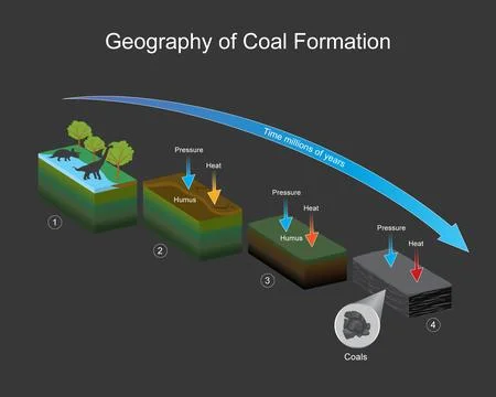 Geography of Coal Formation Stock Illustration