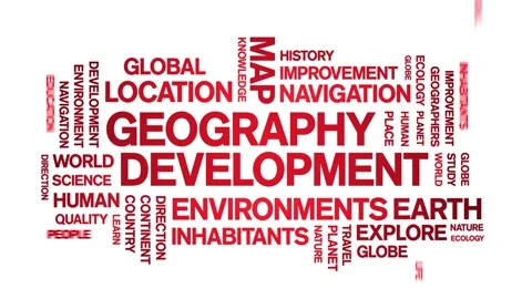 Geography Development Animated Tag Word ... | Stock Video | Pond5