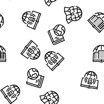 Geography Education Seamless Pattern Vector Stock Illustration