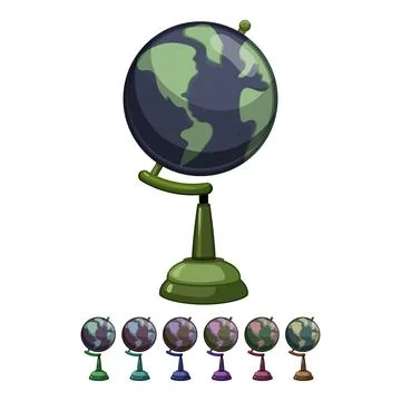 Geography globe cartoon vector graphic sign color Stock Illustration