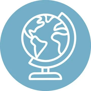 Geography globe school education icon flat design Ilustración de archivo