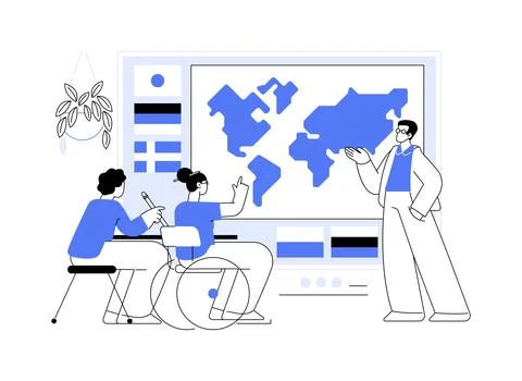 Geography isolated cartoon vector illustrations. Ilustración de archivo