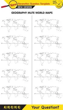 Geography, mute map of the world 스톡 일러스트