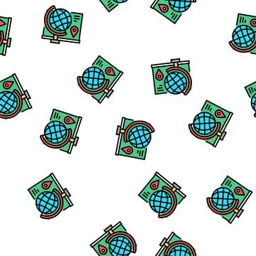 Geography school subject vector seamless pattern 스톡 일러스트