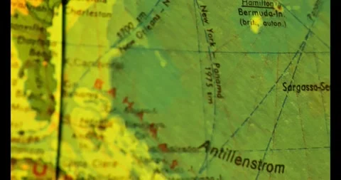 Geography study. view of a globe, highlighting cities and countries. Stock Footage 274158233