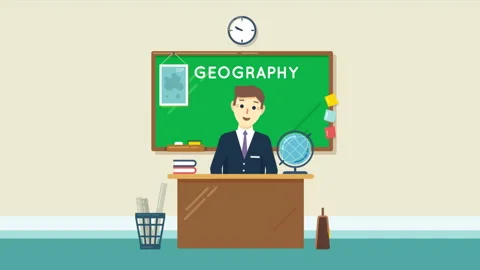 Geography Teacher in The Classroom Background Stock Footage 293135808