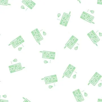Geolocated device glyph seamless pattern Stock Illustration