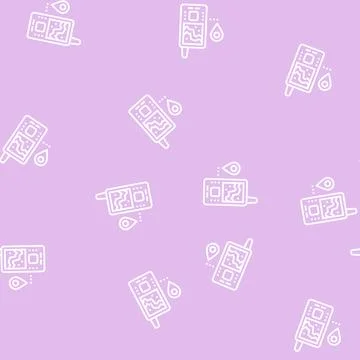 Geolocated device line seamless pattern Illustrazione stock