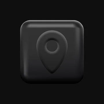 Geolocation 3D Icon. Dark Square element Stock Illustration