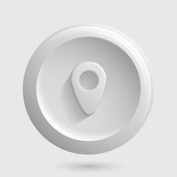 Geolocation 3D Icon. Light Blank App Logo Stock Illustration