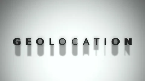 Geolocation 3D title animation matte black text on a white background 库存影片 300717494