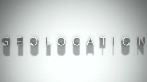 Geolocation 3D title animation with shadows on a white background 库存影片 296517182