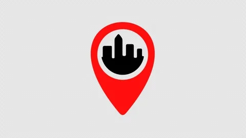 Geolocation and location, pointer and pinpoint with city, graphic animation Stock Footage 287826199