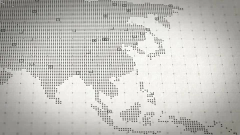 Geolocation Asia Tech Dataflow Metrics AI Dashboard Surveillance Mapping  Stock Footage 312359694