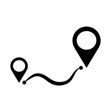 Geolocation black icon. GPS location on the map. Path and movement, navigation Stock Illustration