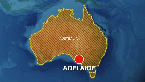 Geolocation of the city of Adelaide on the map Stock Footage 233244002