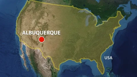 Geolocation of the city of Albuquerque on the map 動画素材 210514489
