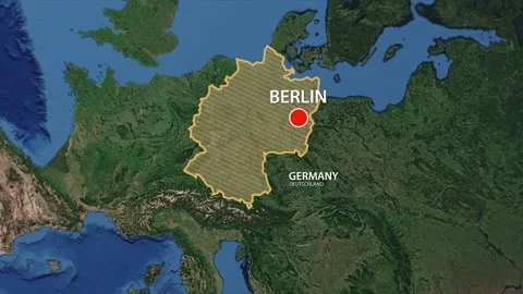 Geolocation of the city of Berlin on the map Stock-Footage 172494489