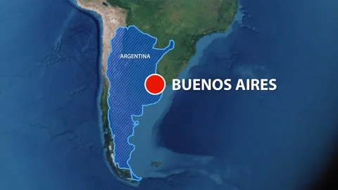 Geolocation of the city of Buenos Aires on the map Stock Footage 233499990