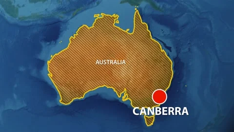 Geolocation of the city of Canberra on the map Stock-Footage 239571150