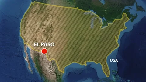 Geolocation of the city of El Paso on the map Stock Footage 207091111