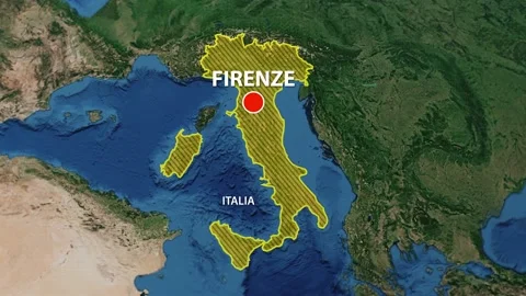 Geolocation of the city of Firenze on the map Stock Footage 204917761